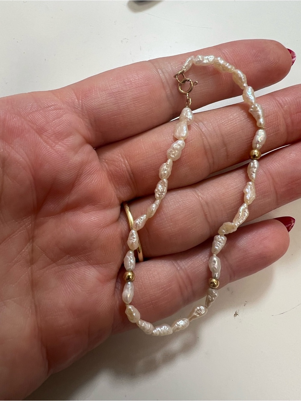 Freshwater Baroque Pearl Bracelet with 14K Gold Clasp and Beads